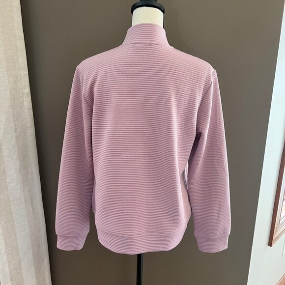 Women's Dusty Rose Skechers GoWalk Ribbed Hoodless Zip-up Jacket, Size Medium - Picture 5 of 9